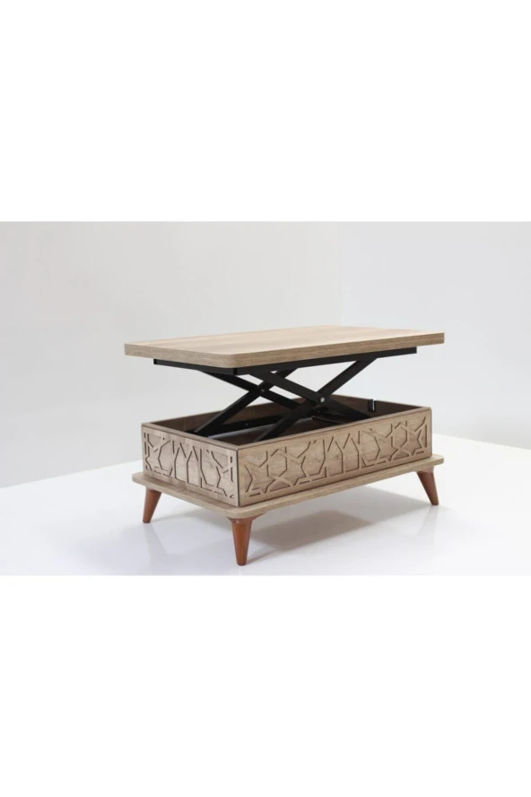 kolexonline Akıllı Sihirli Sehpa 3 Kadameli Cekmeceli Ayaklı Alaska - Resim 2