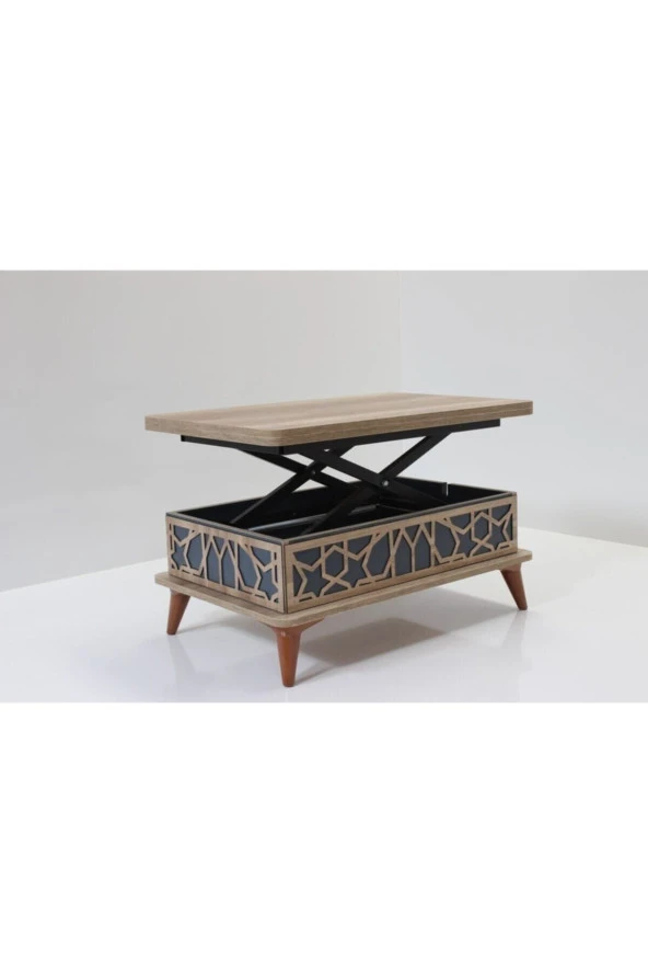 kolexonline Akıllı Sihirli Sehpa 3 Kadameli Ayaklı Alaska Mavi ürün görseli 1