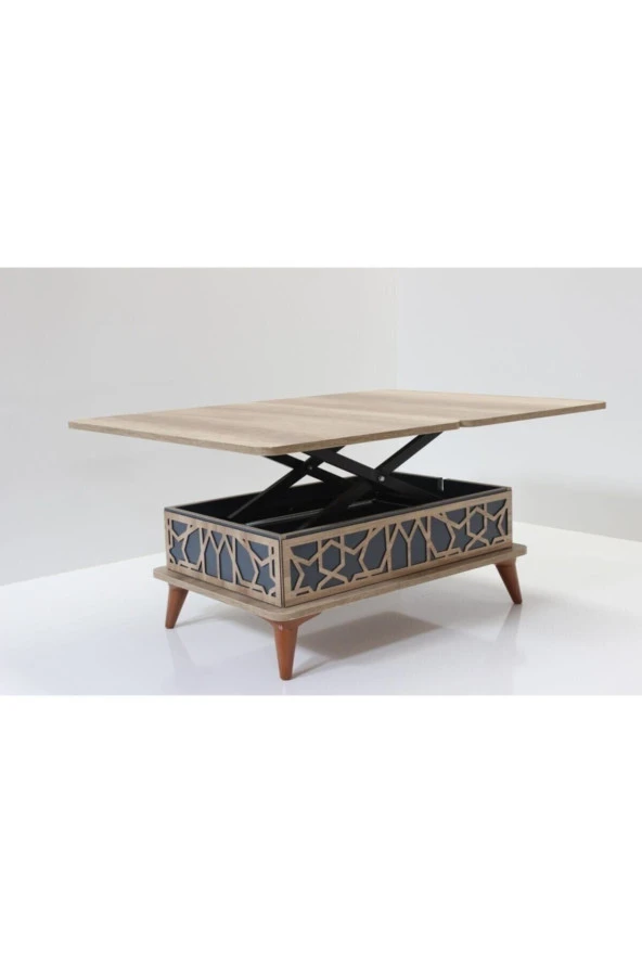 kolexonline Akıllı Sihirli Sehpa 3 Kadameli Ayaklı Alaska Mavi - Resim 3