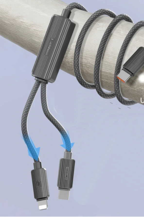 Peeq Earldom EC-IC01 1.2M Type-C ve Lightning 2in1 PD Hızlı Şarj Kablosu - 3