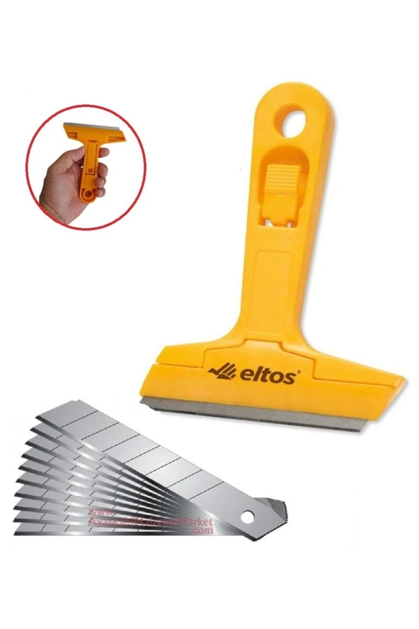 Depolife Cam Ocak Kazıma Bıçak Seti 100mm Kalıntı Temizleme Sıyırma Aleti Profesyonel 12 Adet Yedekli