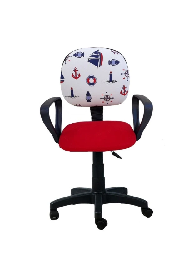 Çocuk Oyun Faaliyet Ofis Sandalyesi Koltuğu Kırmızı Denizci - 2