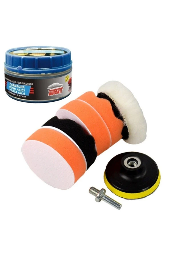 Autokit Oto Kaporta Boya Polisaj Seti + Pasta Cila Kir Çıkarma Araç Temizlik Seti - 2