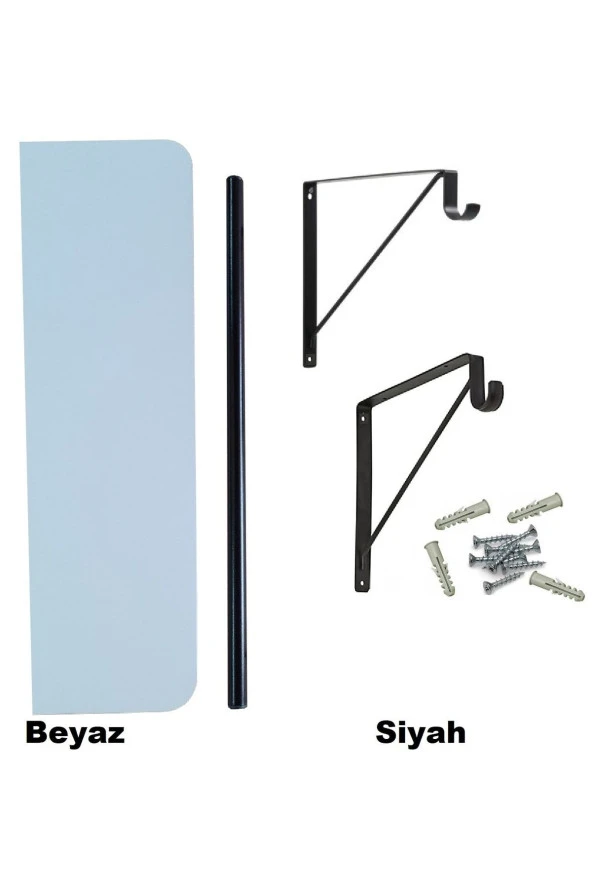 Depolife Duvar Rafı Fortmanto Askılık Elbise Asma Kitaplık Için Raf Askılı Etejer - 3