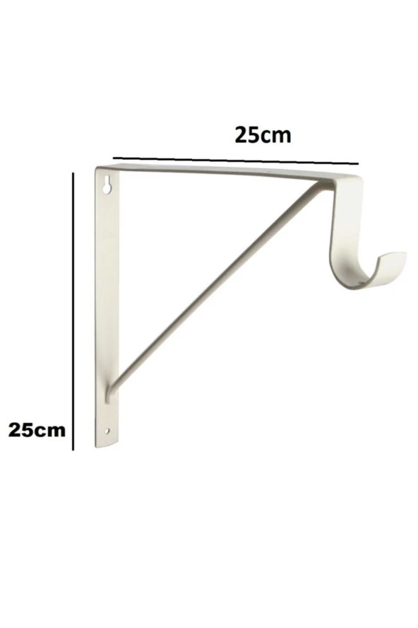 Depolife 25x25cm Metal Braket Raf Tutucu Fortmanto Demiri Askılık Borusu Takılabilir Duvar Montajlı 2 Adet - 3
