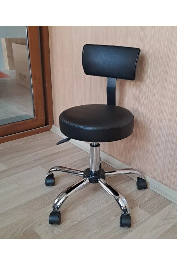 Depolife Çocuk Odası Çalışma Taburesi Metal Ayak Tekerlekli Döner Sırt Dayamalı Ofis Çalışma Koltuğu - Resim 2