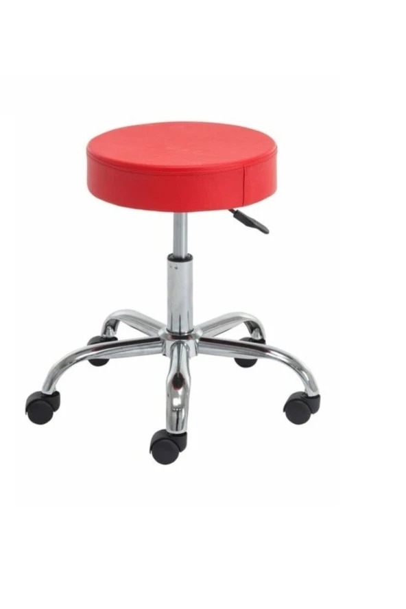 Depolife Döner Ofis Kasiyer Taburesi Tekerlekli Deri Döşeme Oturak Eczane Laboratuvar Büro Çalışma Koltuğu - 2