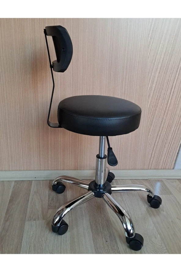 Depolife Çocuk Odası Çalışma Taburesi Metal Ayak Tekerlekli Döner Sırt Dayamalı Ofis Çalışma Koltuğu - Resim 3