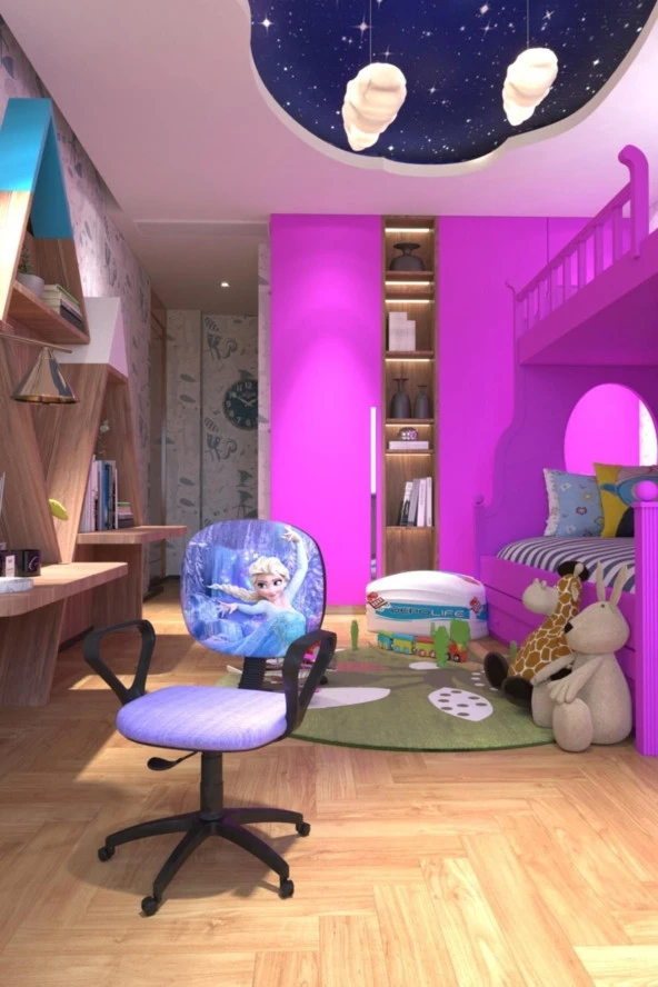 Depolife Çocuk Odası Ders Çalışma Ofis Koltuğu Amortisörlü Tekerlekli Faaliyet Sekreter Bilgisayar Sandalyesi - Resim 2