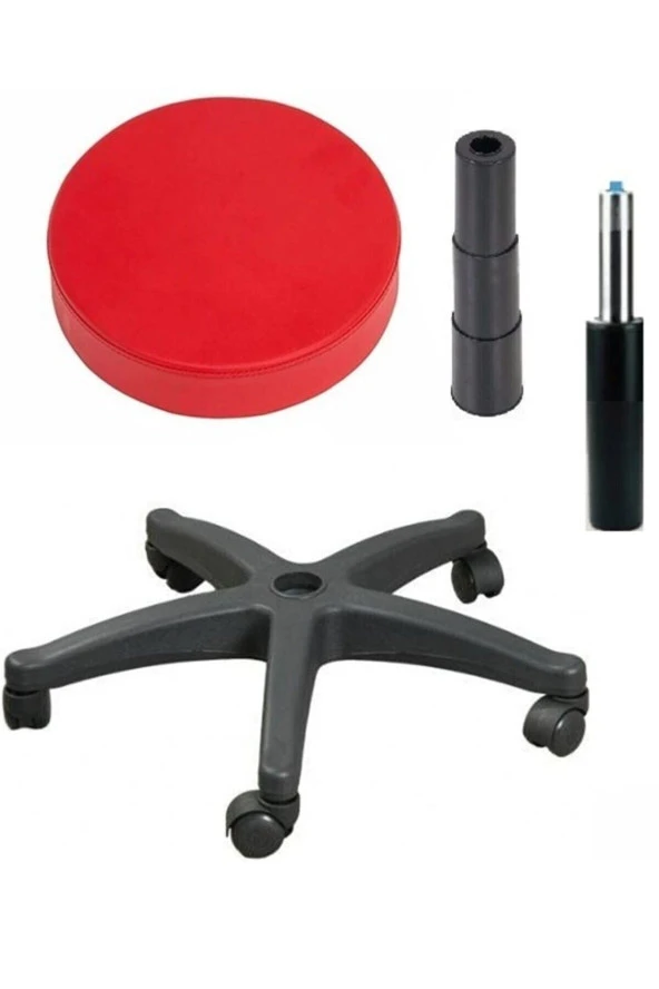 Depolife Döner Ofis Kasiyer Taburesi Tekerlekli Deri Döşeme Oturak Eczane Laboratuvar Büro Çalışma Koltuğu - 3