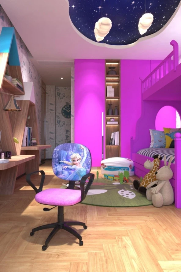 Çocuk Odası Ders Çalışma Ofis Koltuğu Amortisörlü Tekerlekli Faaliyet Sekreter Bilgisayar Sandalyesi - 2