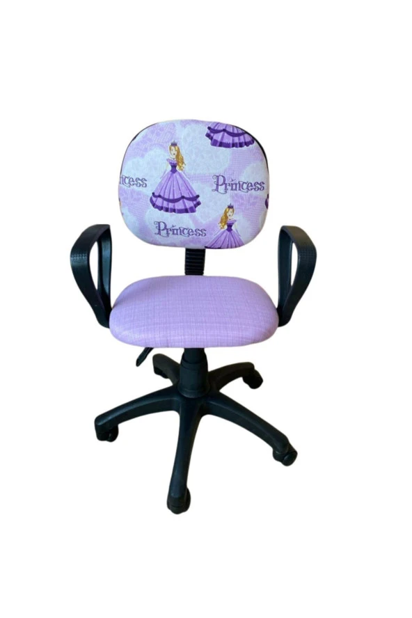 Depolife Çocuk Genç Odası Bilgisayar Çalışma Koltuğu Amortisörlü Tekerlekli Sandalye Penses Lila Renk