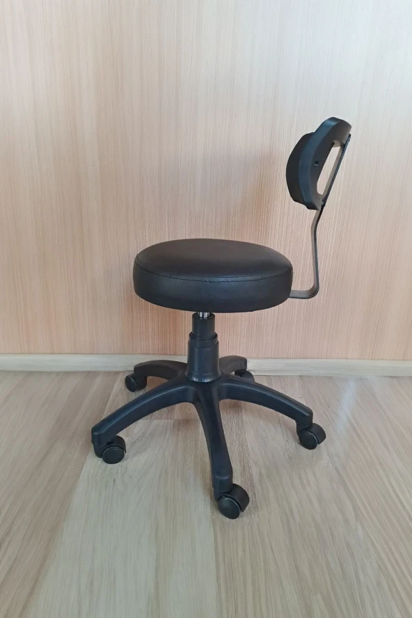 Depolife Ofis Laboratuvar Öğrenci Büro Taburesi Tekerlekli Sandalye Sırt Dayamalı Kasiyer Çalışma Koltuğu - 3