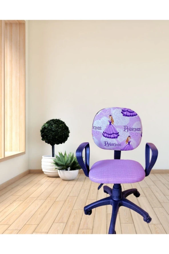Depolife Çocuk Genç Odası Bilgisayar Çalışma Koltuğu Amortisörlü Tekerlekli Sandalye Penses Lila Renk - 2