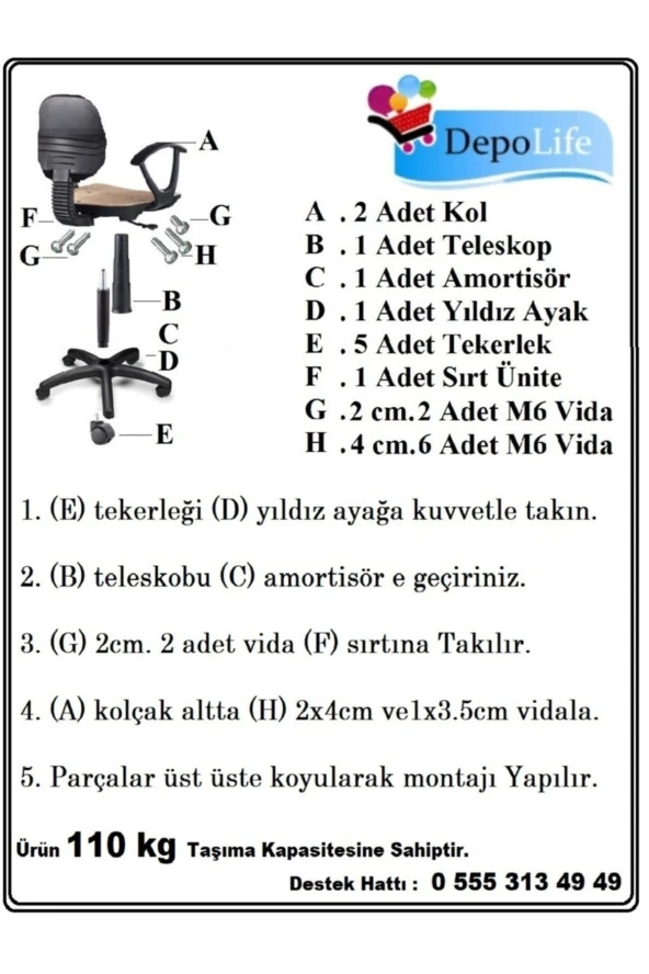 Depolife Frozen Desenli Çocuk Çalışma Koltuğu Karlar Ülkesi Çocuk Odası Ofis Sandalyesi Tekerlekli Amortisör - 3