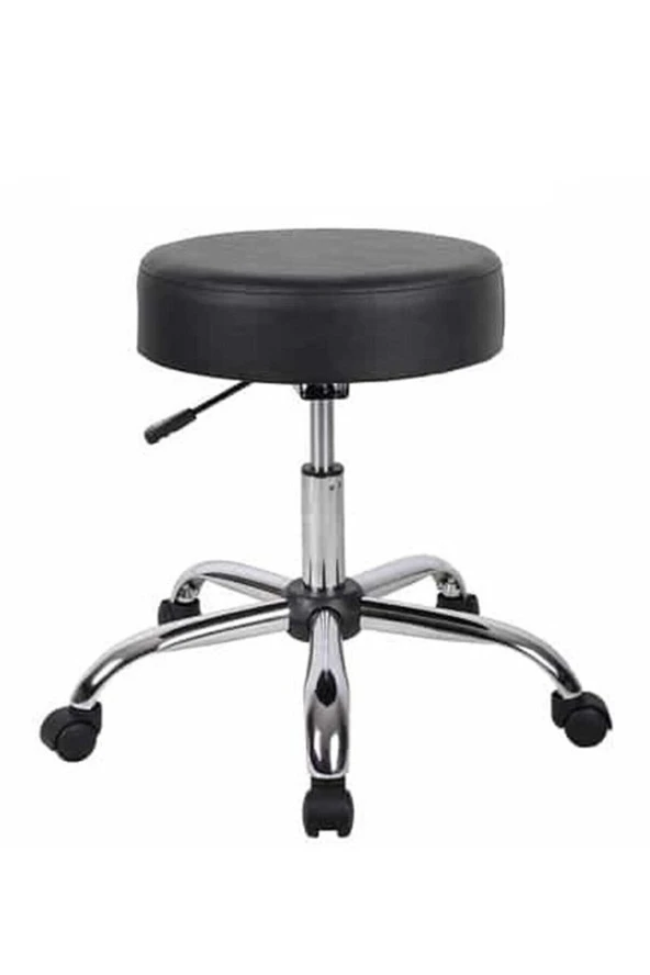 Depolife Döner Ofis Kasiyer Taburesi Tekerlekli Deri Döşeme Oturak Eczane Laboratuvar Büro Çalışma Koltuğu - 3