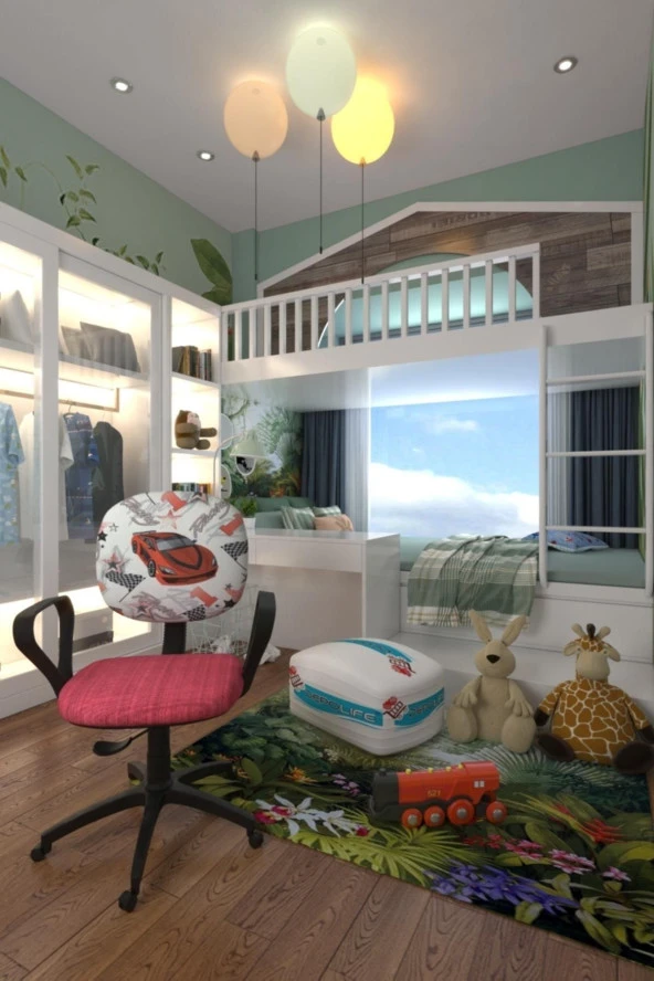 Depolife Çocuk Odası Ders Çalışma Ofis Koltuğu Amortisörlü Tekerlekli Faaliyet Sekreter Bilgisayar Sandalyesi - 3