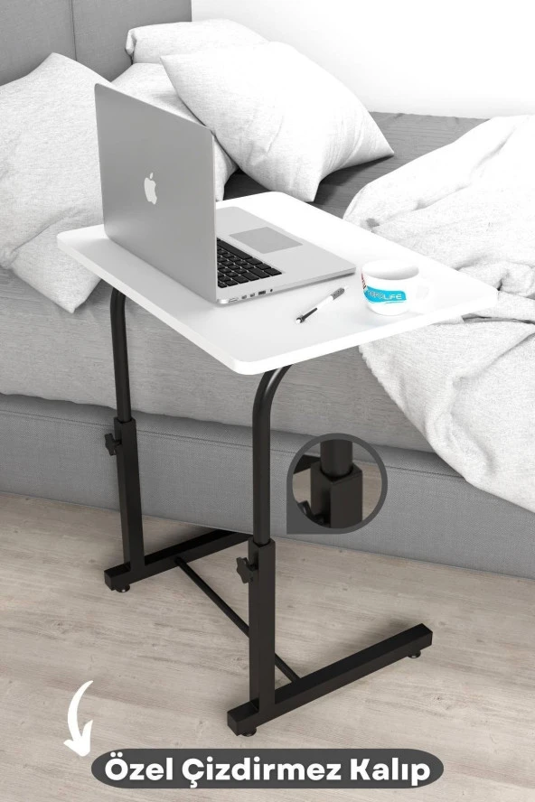 Depolife Yükseklik Ayarlı Laptop Sehpası Kahvaltı Ders Çalışma Bilgisayar Ofis Yemek Çocuk Masası Metal Ayak - 2