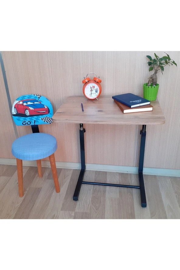 Ralli Araba Desenli Ilk Okul Çocuk Ders Çalışma Faliyet Sandalye Masa Takımı Çocuk Odası Seti Mavi - 2