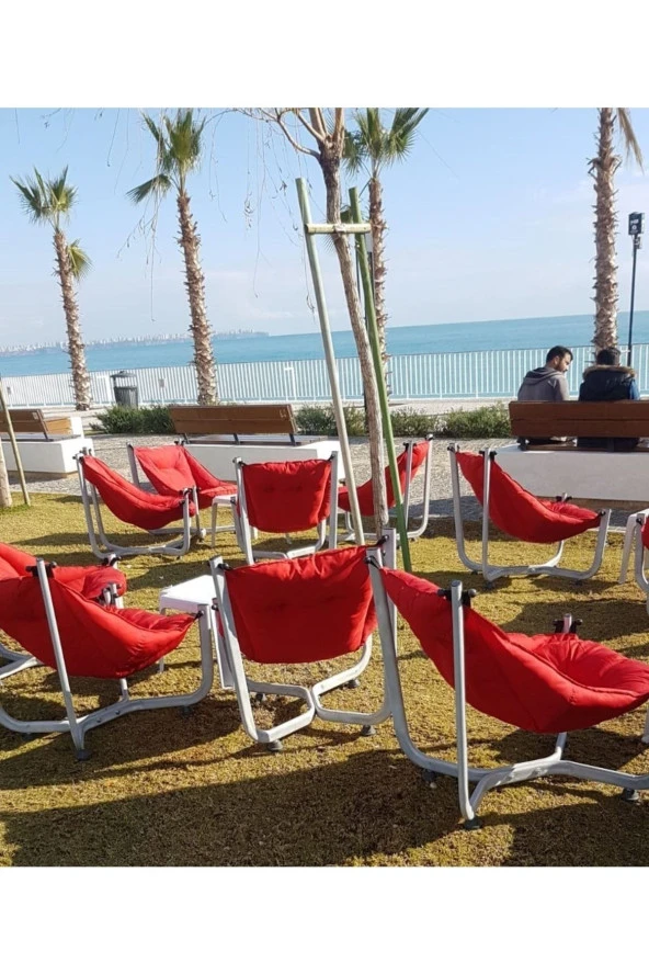 Depolife Elit Koltuk Metal Iskeletli Puf Tv Balkon Bahçe Kafe Koltuğu Rahat Relax - 2