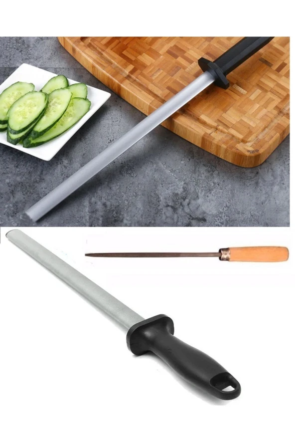 Depolife bıçak bileme oval masat ince eğe seti satır nacak bileme için 3 gen ege ve oval masat