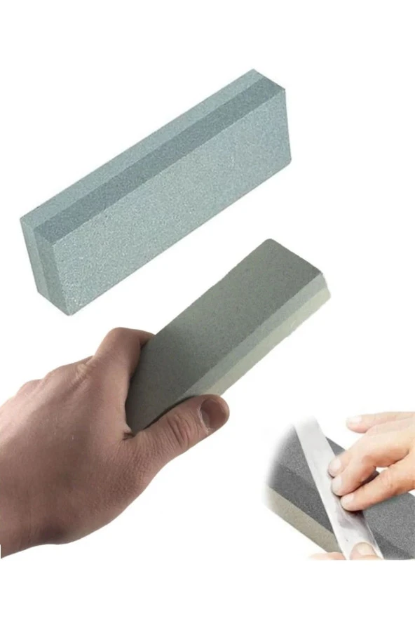 Depolife Bileme Taşı Çift Kumlu Bıçak Satır Nacak Balta Bileme Taşı 20cm