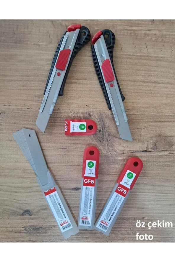 Depolife Metal Falçata 2 adet ve 30 adet falçata yedek bıçağı seti GFB maket bıçağı 0.5mm - 2