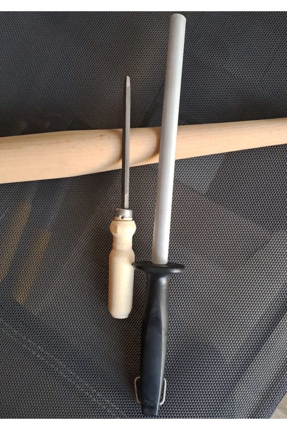 Depolife bıçak bileme oval masat ince eğe seti satır nacak bileme için 3 gen ege ve oval masat - 2