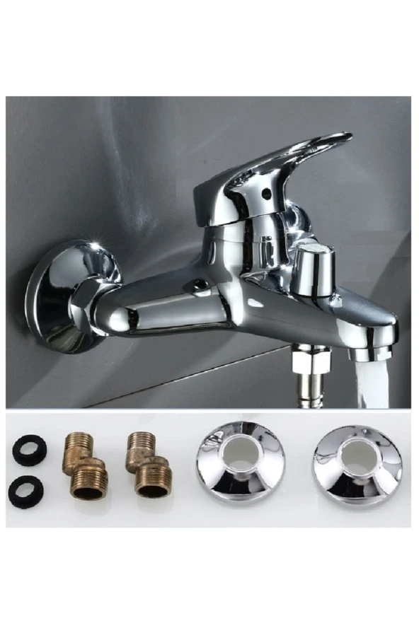 Depolife Banyo Duş Bataryası Mix Sıcak Soğuk Banyo Çeşmesi Prinç Tasarruflu Armatür