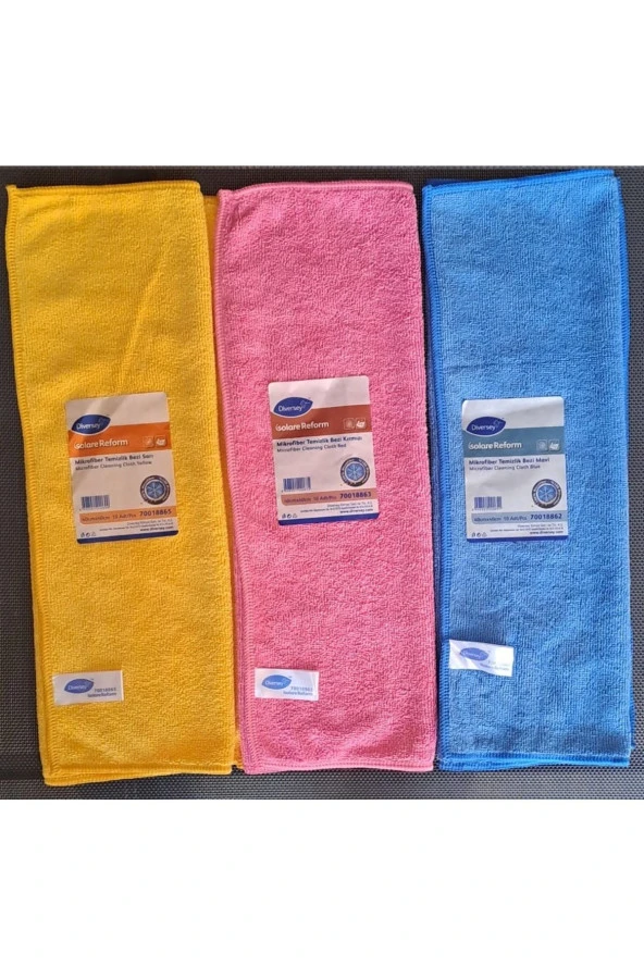 Diversey Solare Microfiber Cam Bezi 3lü set 40X40cm Diversey solare reform 3 Adet