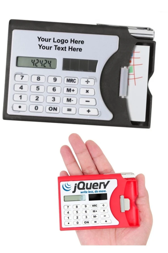 Depolife Hesap Makinesi Kalem Kartvizitlik 3lü Fonksiyonlu Promasyon Reklam Şirket Logo Basma Müsait 100 Lü - Resim 3