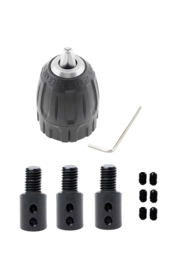 Depolife Anahtarsız Supra Plastik Mandren Otomatik Mandrel Okul Proje Hobi 3lü Motor Mil Kaplinli 3/8mm 10mm