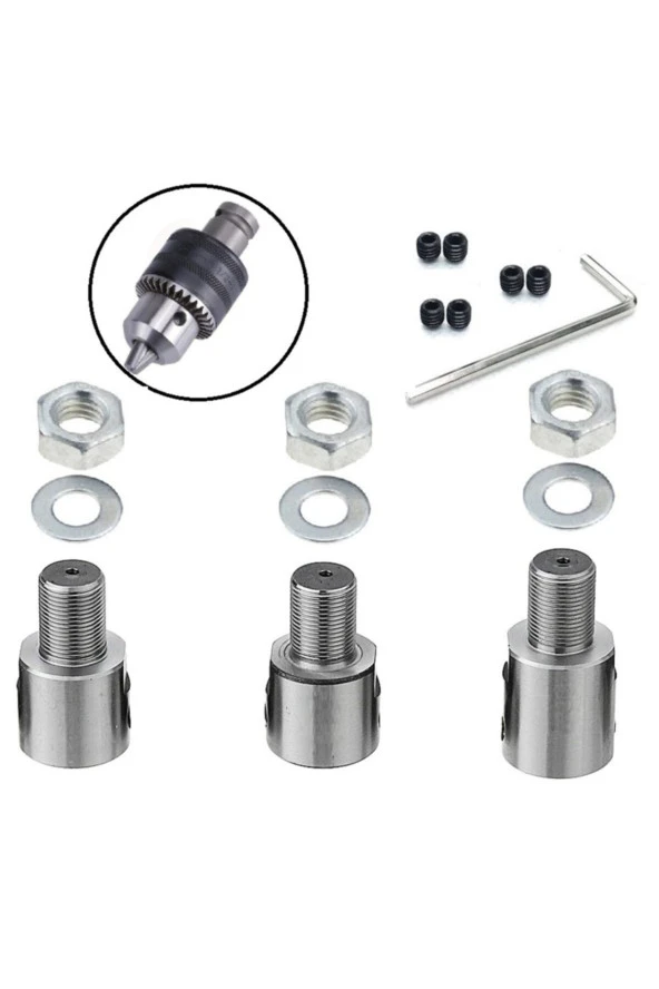 3/8mm Kaplin Vida Seti Okul Proje Ödev Hobi Uygulama Motor Mandren Için 5mm-8mm-10mm Mil 3 Adet