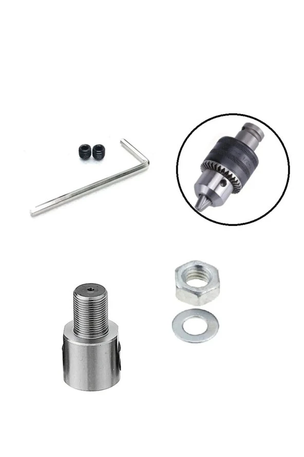 3/8mm Kaplin Vida Seti Okul Proje Ödev Hobi Uygulama 10mm Motor Mili Için Mandren Adaptör