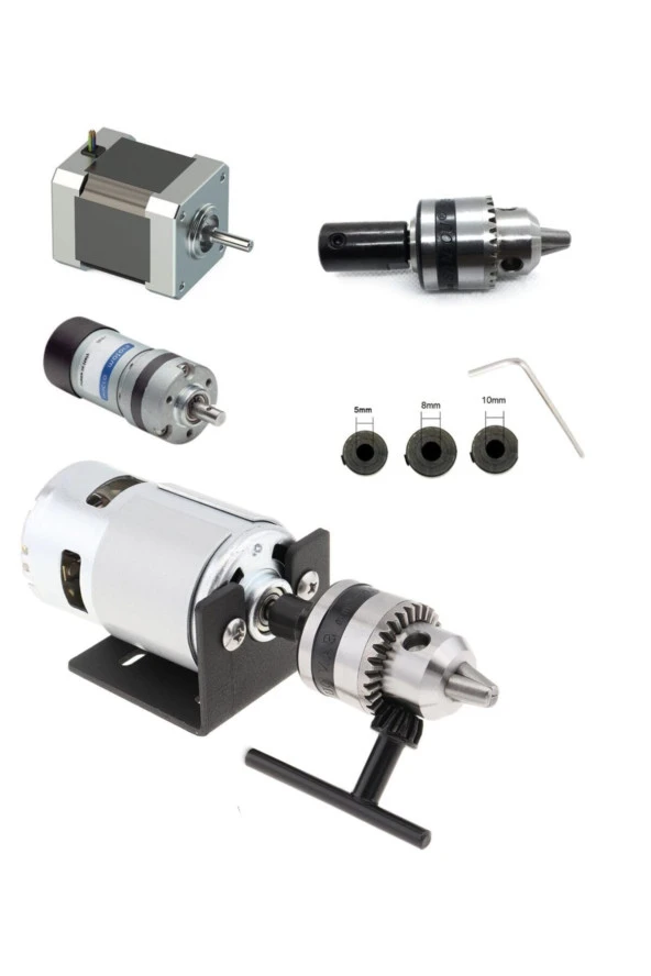 Depolife 10mm Mandren Otomatik Mandrel Okul Proje Ödev Hobi Uygulama 5mm-8mm-10mm Motora Bağlama Kaplin - 2