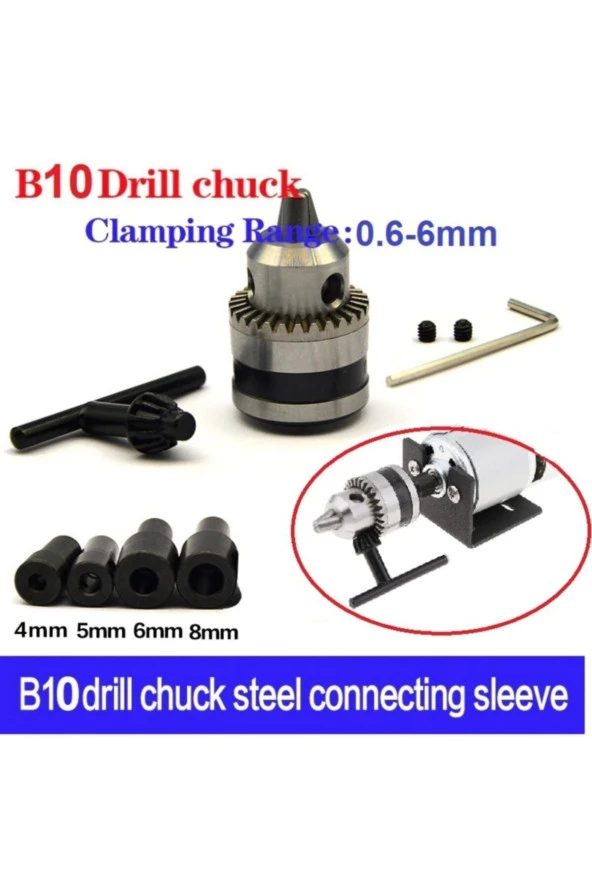 Depolife Motor Için Küçük Anahtarlı Metal 6mm Mandren 4mm 5mm 6mm 8mm Kaplinli Okul Proje Ödev Uygulama Hobi - 3