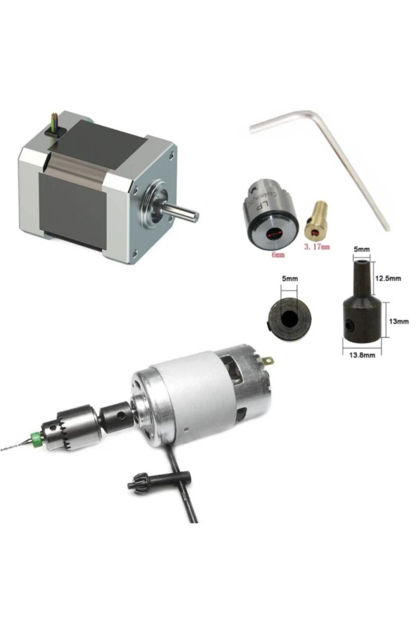 Depolife Motor Için Anahtar Sıkmalı Mini Mandrel 4mm Mandren Okul Proje Ödev Hobi 3.2mm 5mm Profesyonel - 2