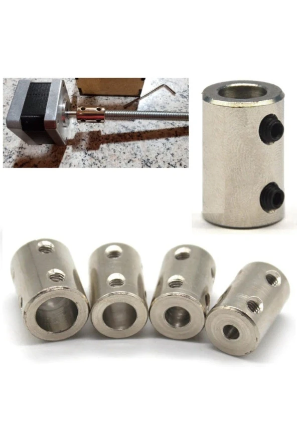 Depolife Cnc Motor Şaftı Çoğaltıcı 3mm 4mm 5mm 6mm Şaft Kaplini 4lü Bağlantı Elemanı Okul Proje Ödev Uygulama