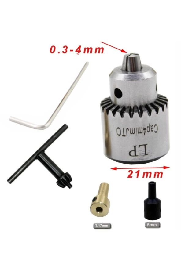 Depolife Motor Için Anahtar Sıkmalı Mini Mandrel 4mm Mandren Okul Proje Ödev Hobi 3.2mm 5mm Profesyonel - 3