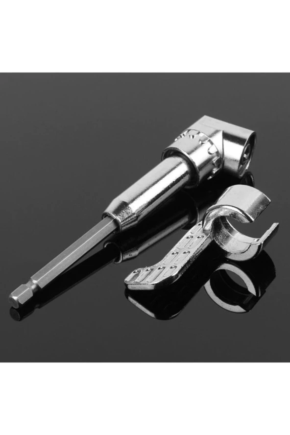 Depolife Köşe Vidalama Delme Kör Nokta Aparatı 1/4 Hex Matkap Adaptörü Uzun Kuyruk Altıgen Bits Girişli - Resim 2