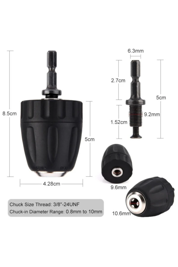 Depolife Şarjlı Vidama Matkap Için 1/4 Hex Adaptörlü Mandren Köşe Vidalama Hızlı Bits Adaptör Seti 3 Parça - Resim 2