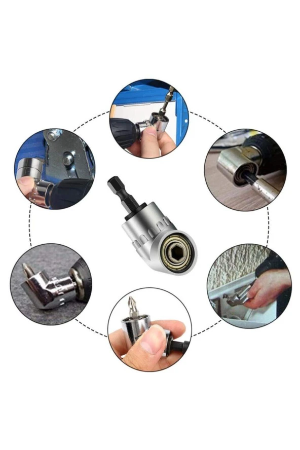 Depolife Köşe Vidalama 1/4 Hex Adaptörü Altıgen Bits Tornavida Esnek Hortum Lokma Tornavida 15 Parça Matkap - 2