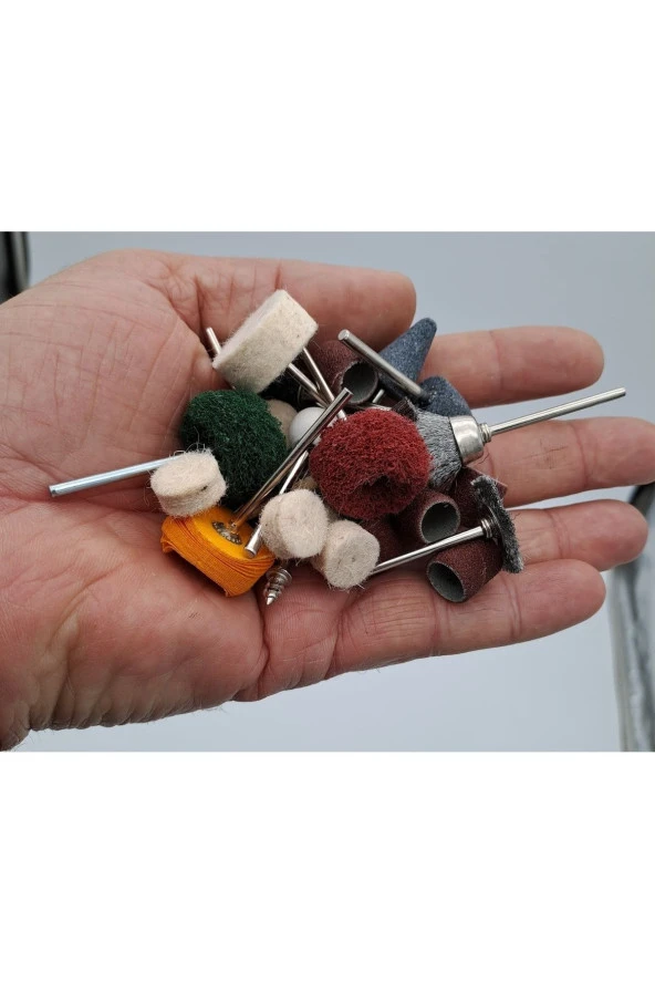 Depolife Hobi El Motoru Gravür Makinesi Için Mini Kalıpcı Taşlama Zımparalama Polisaj Temizleme Seti 30 Pcs - 2