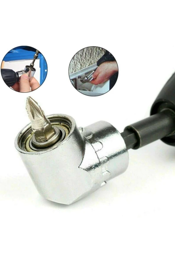 Depolife Şarjlı Vidama Matkap Için 1/4 Hex Adaptörlü Mandren Köşe Vidalama Hızlı Bits Adaptör Seti 3 Parça - Resim 3