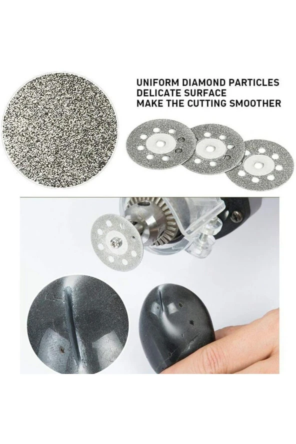 Depolife turbo Delikli Elmas mini Daire Testere bıçakları 10lu cam metaal fayans Kesme Diski - 3