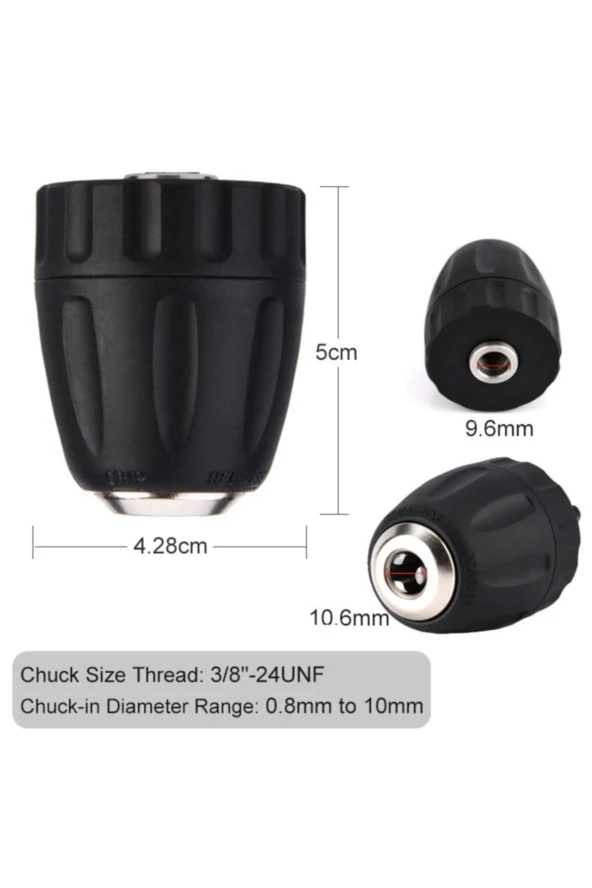 Depolife Şarjlı Matkap Uyumlu Mandren 1-10mm 3-8mm Profesyonel Kullanım Otomatik Anahtarsız Süpra Mandren - Resim 3