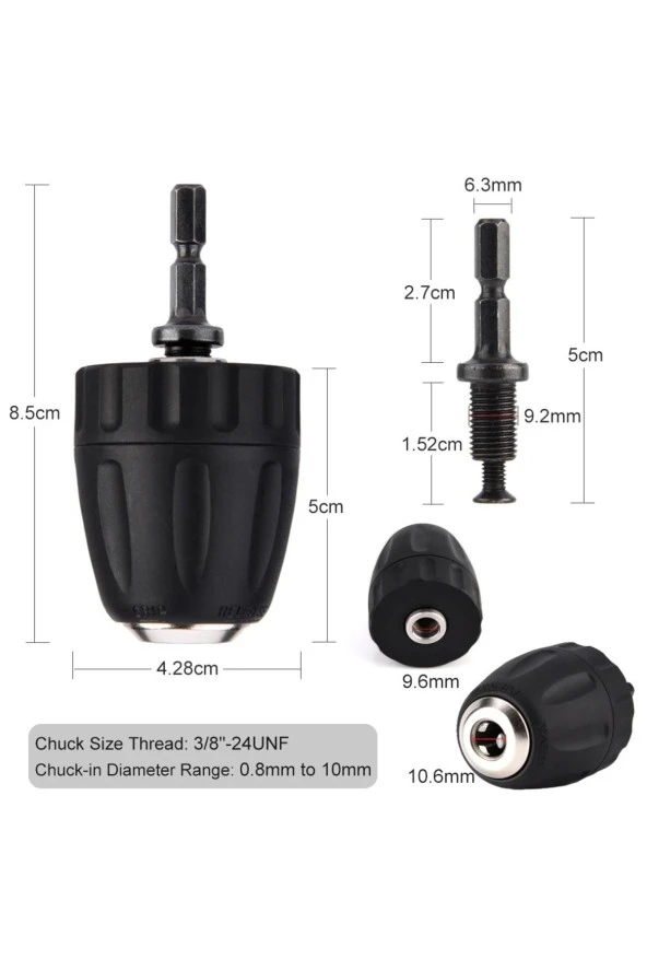 Depolife Bosch Go 2.0 Bosch Ixo V 7 Gdr 120-lı Gdr 18v-200 C Gsr 12v-35 Hx Gdr 180-lı Şarjlı Matkap Mandren - Resim 2