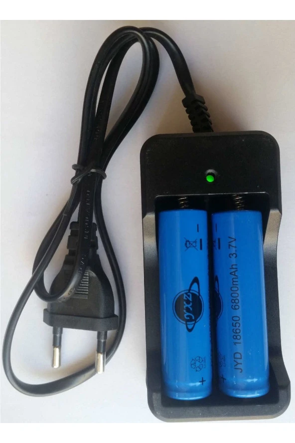 Depolife 18650 Pil 2li Şarj Cihazı Seti 18650 3.7v Lion 3800 Mah Pil Kordonlu Led Gösterge Şarj Seti - 2