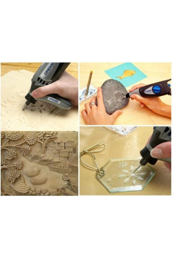 Depolife 38 Parça Dremel Proxxon Cihazlar Için Ahşap Oyma Şekillendirme Kesici Uç Hobi Seti - 2