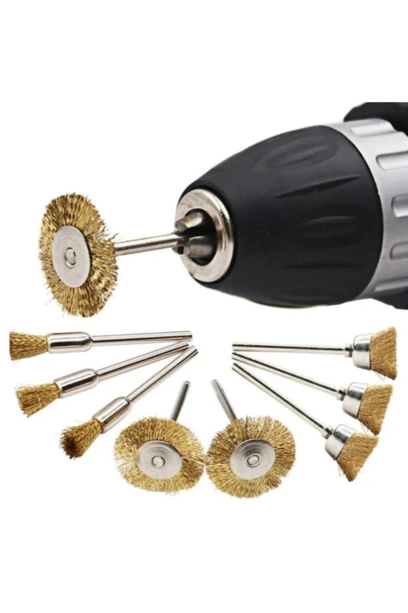 Vb Gravür 37mm Pirinç Tel Fırça 10 Adet Uç Seti - 2